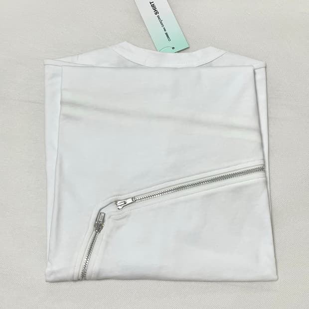 [XL]꼼데가르송 26ss 지퍼 티셔츠/화이트