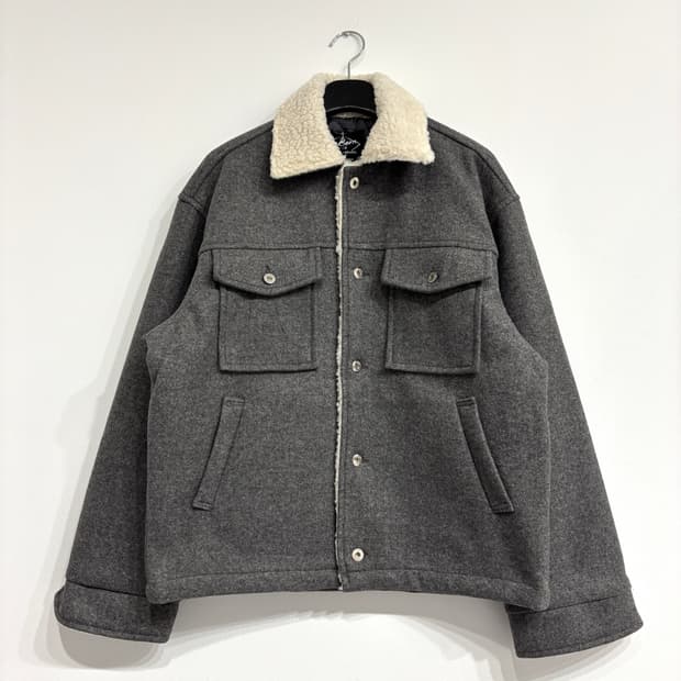 [새상품] 뽀글이 카라 누빔 모직자켓