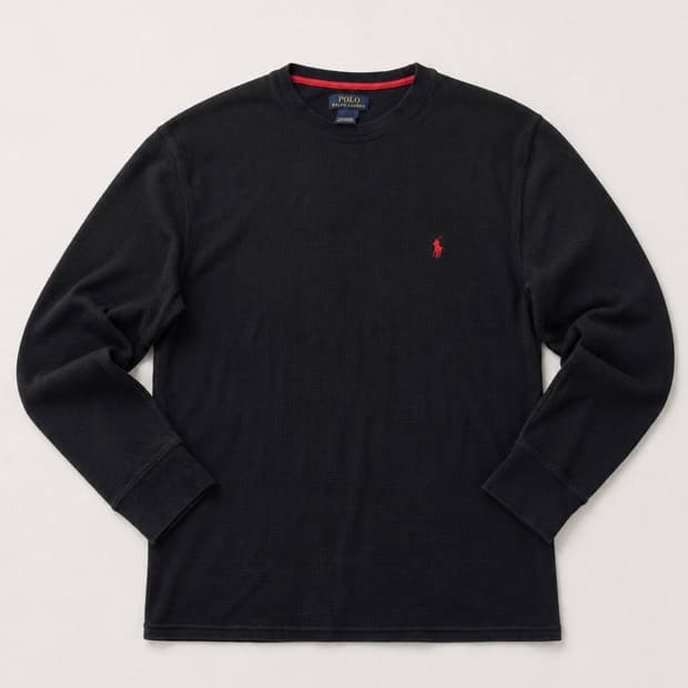 Polo 폴로 랄프로렌 블랙 와플 롱 슬리브