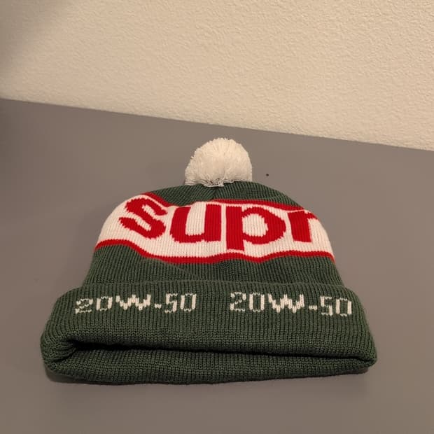 14FW 슈프림 20W50 폼폼 비니 그린