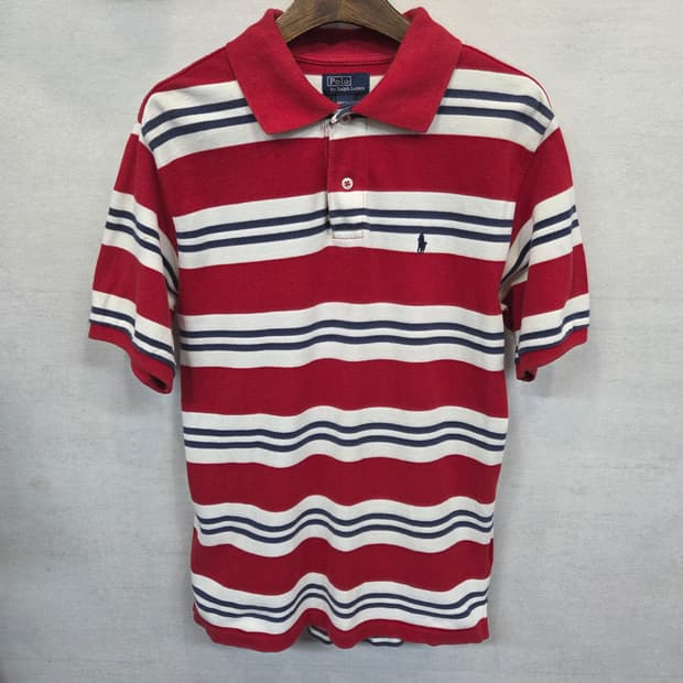 폴로랄프로렌 키즈 주니어 스트라이프 카라반팔 12 14 성인 xs
