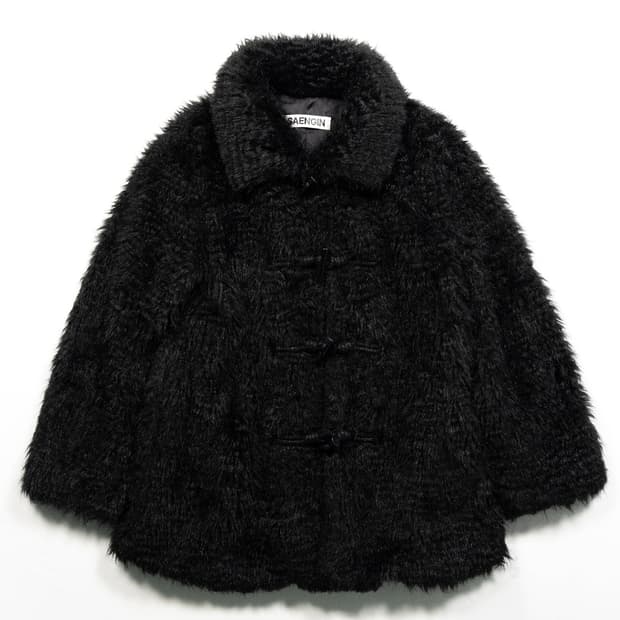 생긴스튜디오 퍼 자켓 블랙