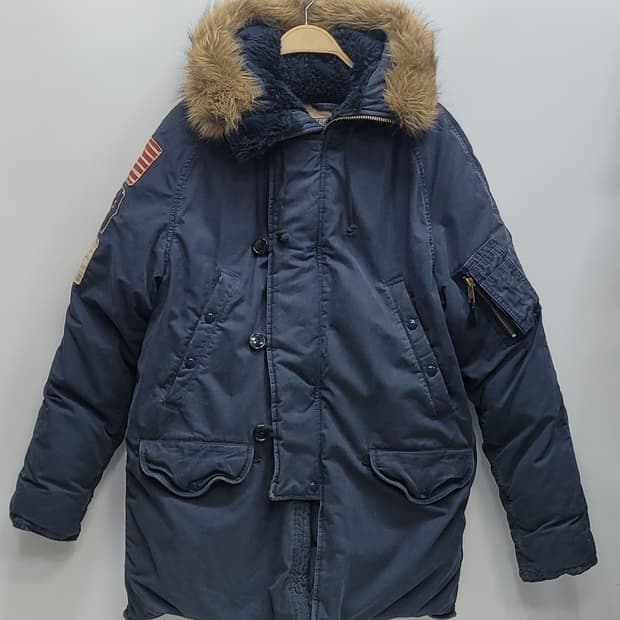 POLO 폴로 진스 성조기 워싱 데님 다운 파카 N-3B / 남 M
