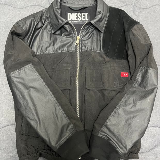 [XL] 디젤 나일론 레더 믹스 봄버 자켓