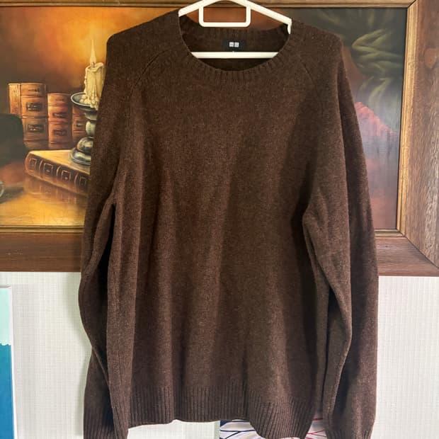 유니클로 램스울 니트 브라운 xl