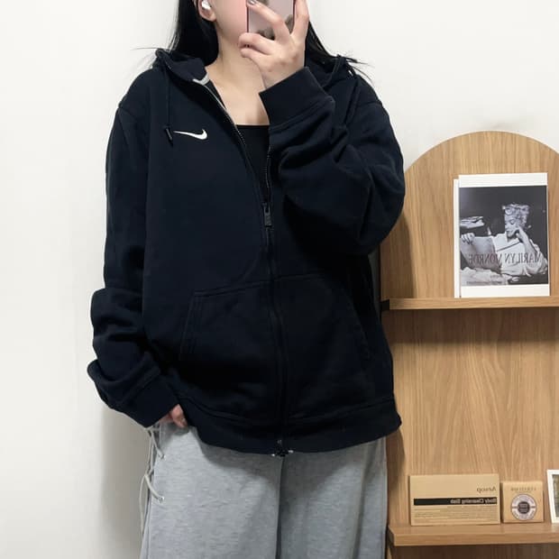 [정품] 나이키 블랙 스우시 기모 후집 [ XL ]