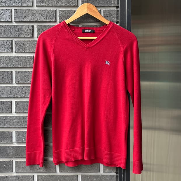 BURBERRY 버버리 블루 로고 롱슬리브 레드