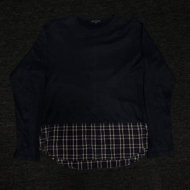 꼼데가르송 옴므 네이비 긴팔티셔츠 L