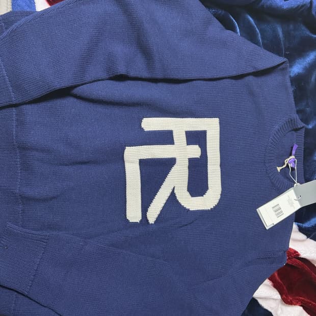 랄프로렌 퍼플라벨 RL 인타르시아 실크 니트