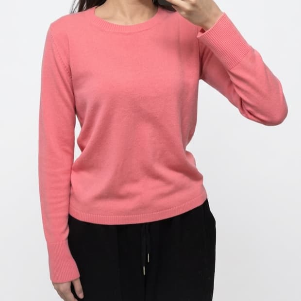 코랄핑크 빈티지 니트 티셔츠