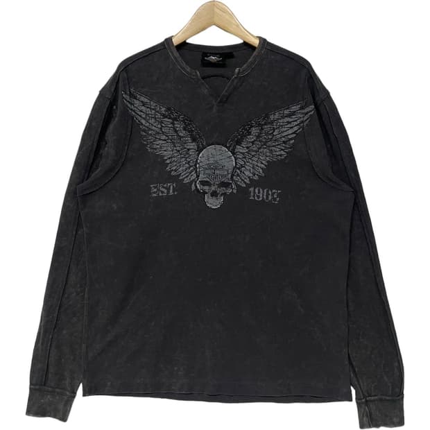 할리데이비슨 스컬 펑크 피그민트 롱슬리브