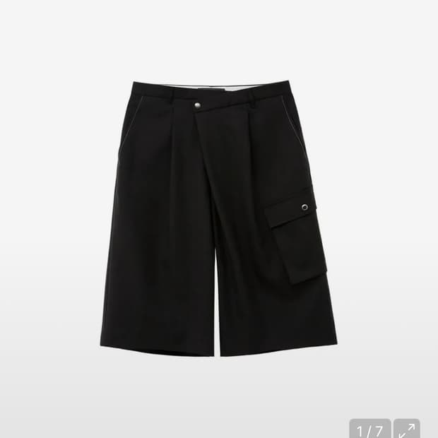 (S) 앤더슨벨 카고포켓 와이드 울 숏츠 블랙