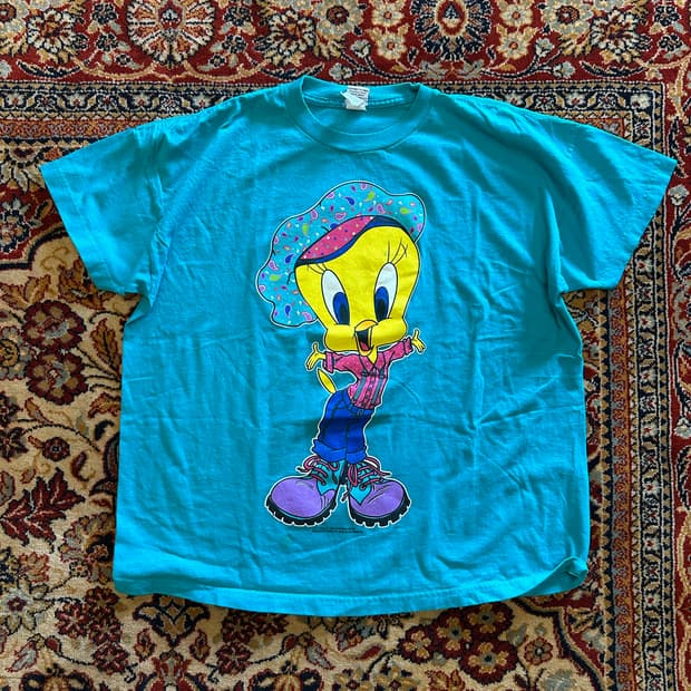 1996년 워너브라더스 힙스터 트위티 티셔츠 XL