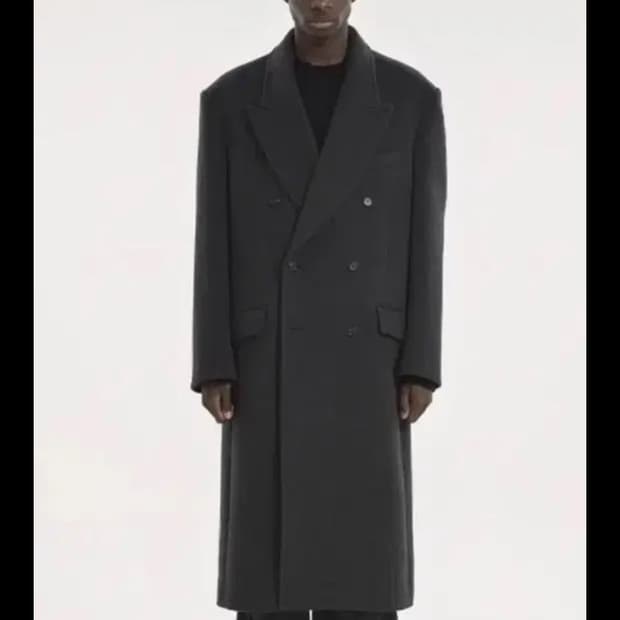 구매) 브라운야드 더블 브레스티드 코트 차콜5