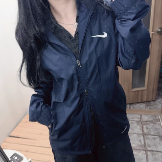 추M(95) 나이키 남성 네이비 투웨이 레인 바람막이 자켓