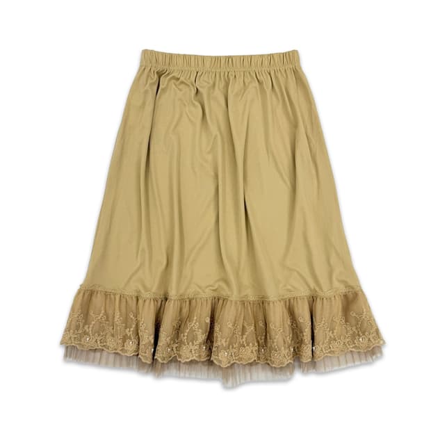 빈티지 Axes Femme 프릴 레이어드 미디 스커트