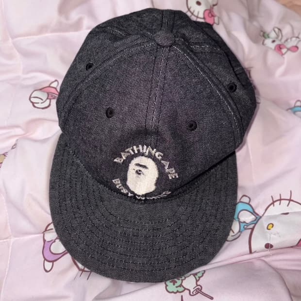 베이프 컬리지 데님 일자캡