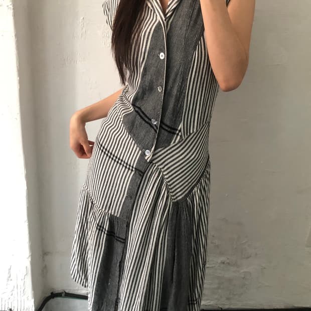 Comme des Garcons 꼼데가르송 90‘s 그레이 체크 원피스