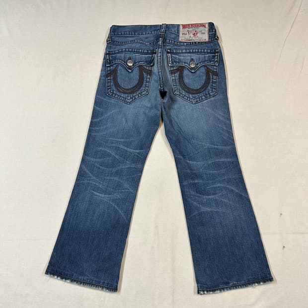 34inch) 트루릴리전 레인보우 빌리 부츠컷 데님 청바지