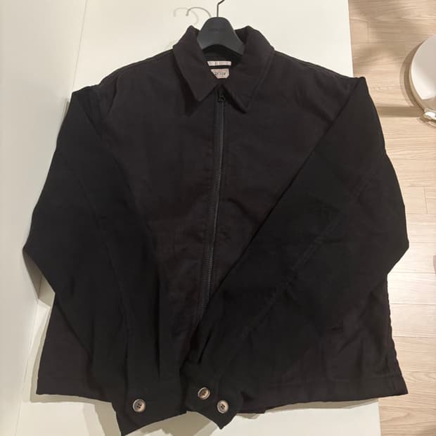 아워레가시워크샵 스투시 블루종 자켓 워시드 블랙 몰스킨