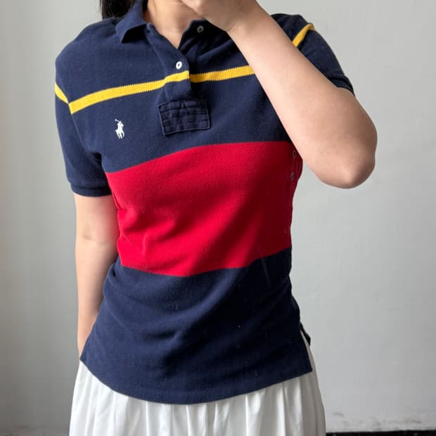[S] 폴로 커스텀핏 카라반팔티