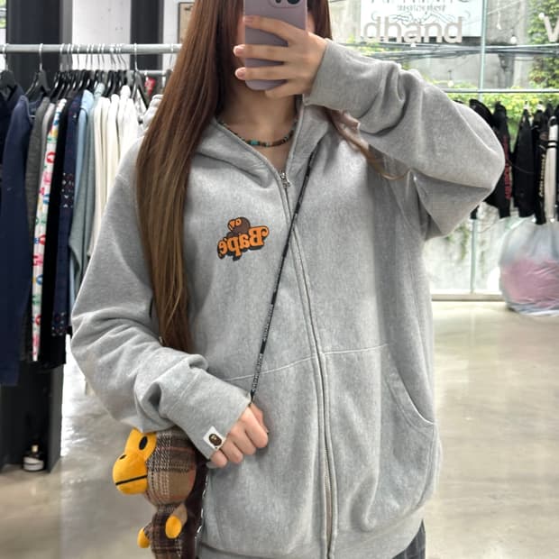 베이프 마일로 프렌즈 백로고 풀후드집업