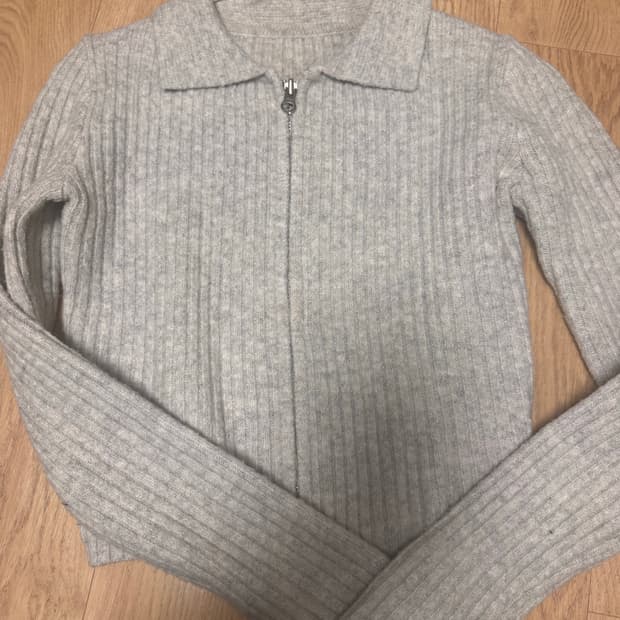 투웨이 카라 니트 집업