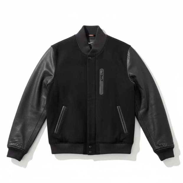 Nike leather varsity jacket XL
