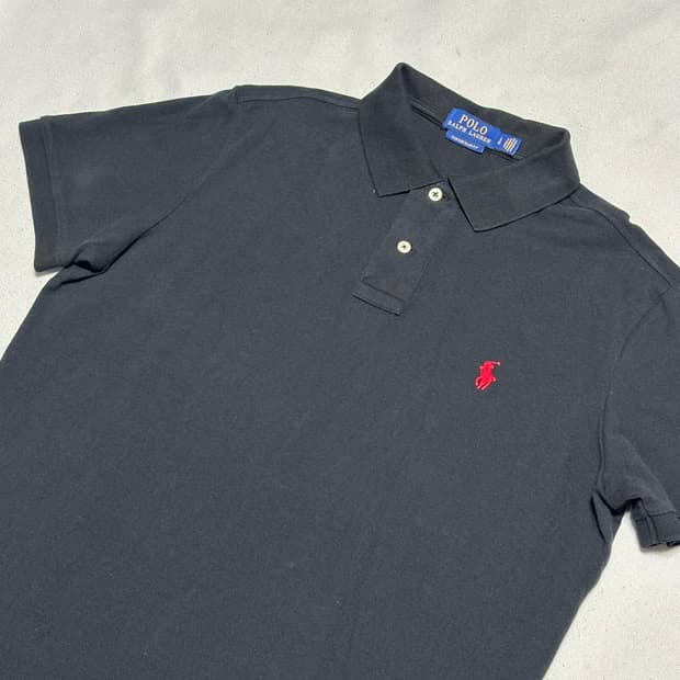 L 폴로랄프로렌 블랙 카라 반팔 티셔츠