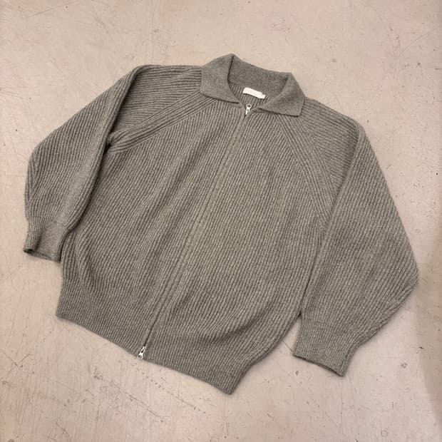 니틀리 그레이 골지 니트집업