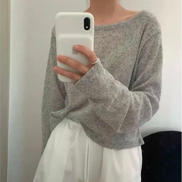 시스루 그레이 티셔츠