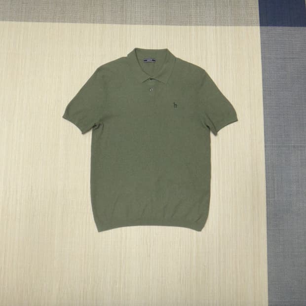 (2XL) HAZZYS 헤지스 면혼방 카라 니트 티셔츠
