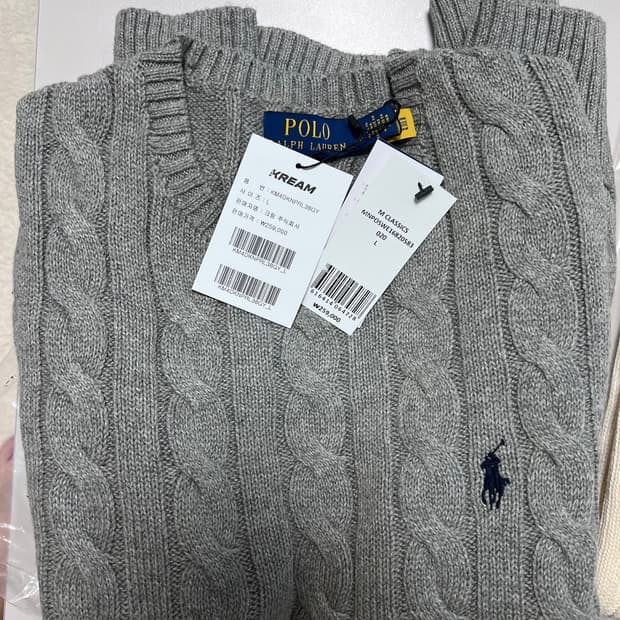 (새상품)폴로 케이블 니트 L 국내 매장판