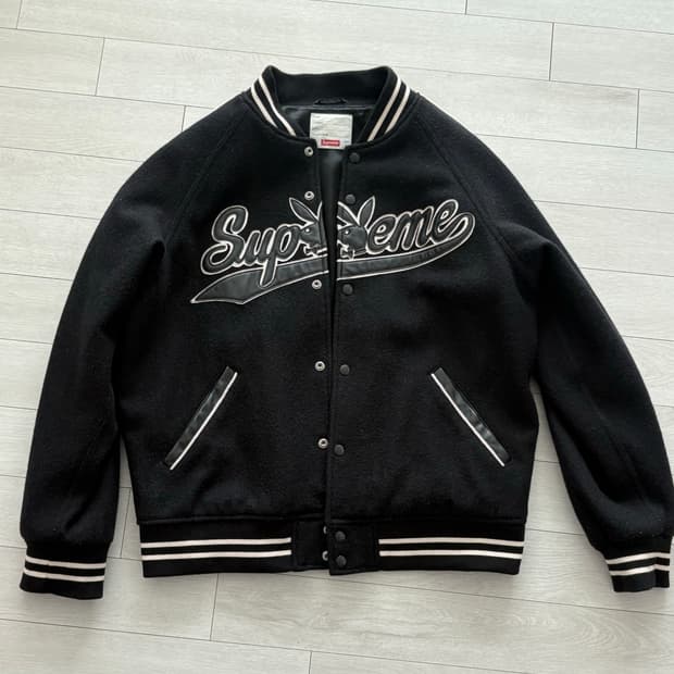 슈프림 플레이보이 바시티 블랙 (L)