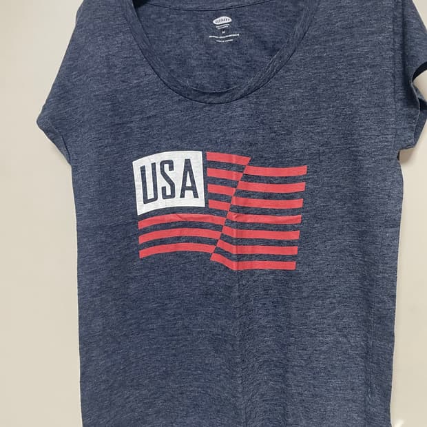 올드 네이비 USA 플래그 반팔 티셔츠 M