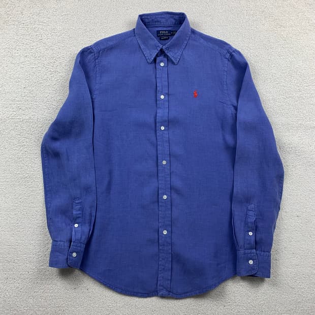 폴로 랄프로렌 포니로고 릴렉스핏 린넨 셔츠 네이비 