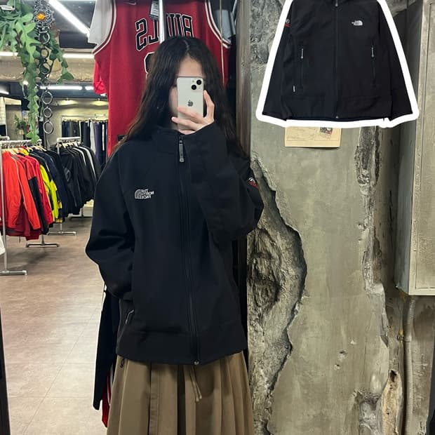 노스페이스 기모 바람막이 블랙 XL #csz1926