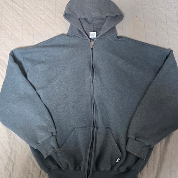 [XXL] 90s 빈티지 러셀 애슬레틱 후드집업 투톤 블루 그레이