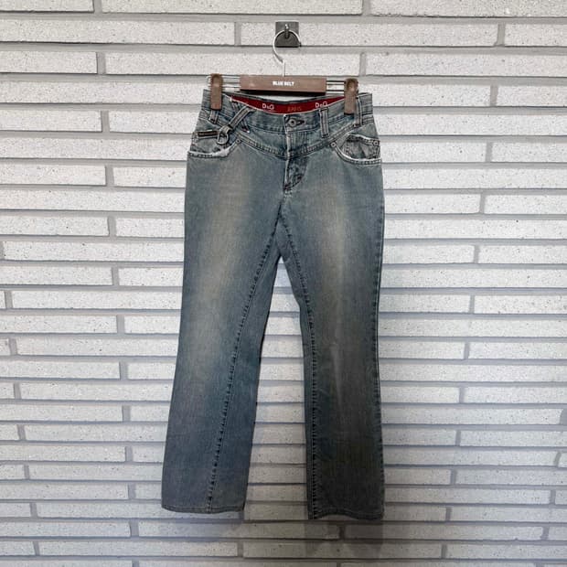 돌체 앤 가바나 청바지 워싱 부츠컷 디테일 데님
