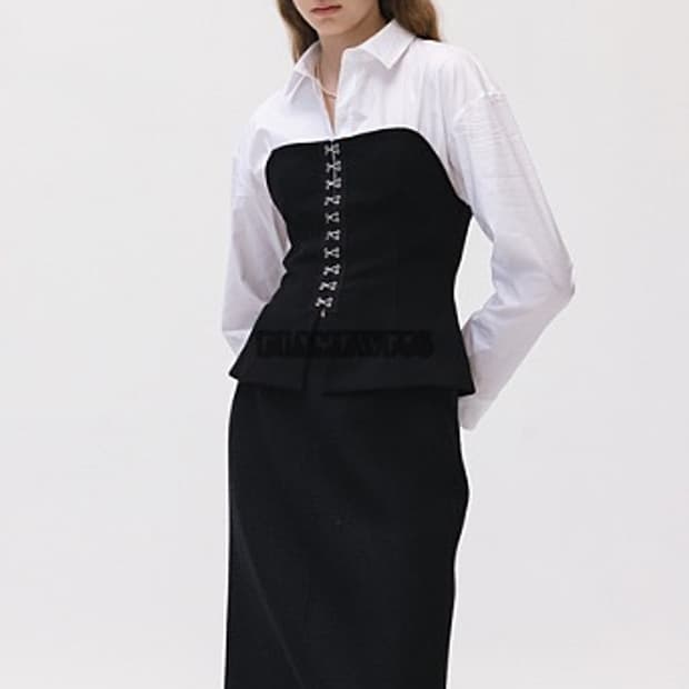 택달린 새상품) 질스튜어트뉴욕 코르셋 블라우스 셔츠 55 정가 259,0