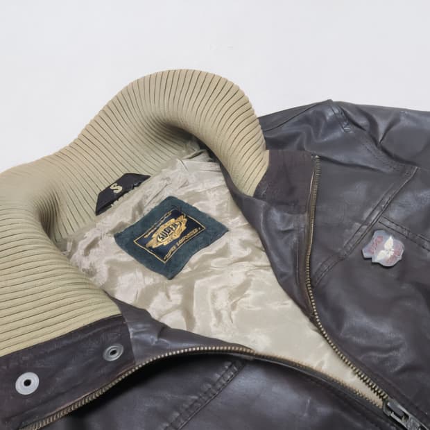 슈퍼드라이 SUPERDRY 바이커 가죽 자켓 S