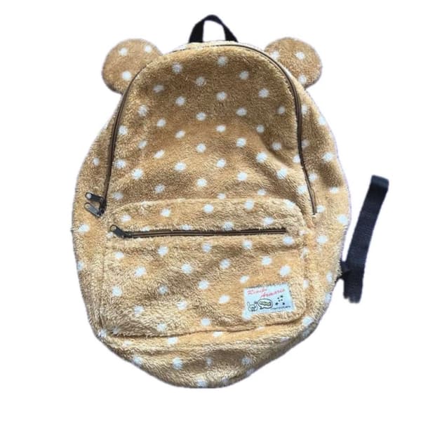 곰돌이 털 도트 백팩