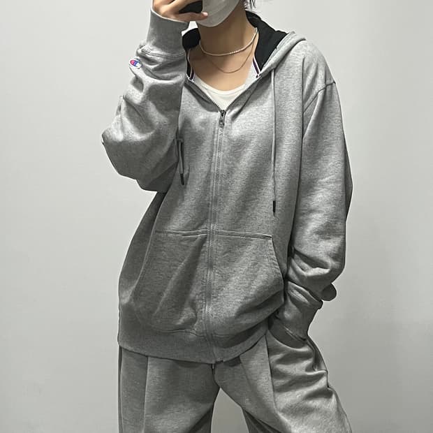 챔피온 후드집업 기모 그레이 L [093005]