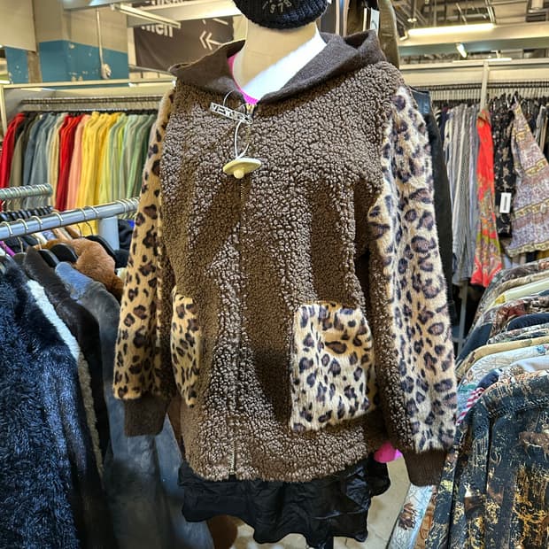 VINTAGE 빈티지 브라운호피 뽀글이자켓💯