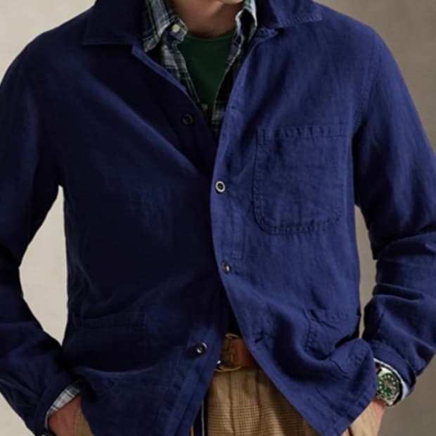 prl 폴로 리넨 유틸리티 자켓 네이비 