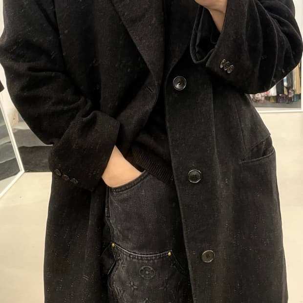 캐시미어 100 차콜 롱코트