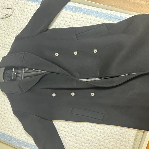 앤더슨벨 캐시미어 블랙 더블 코트 M