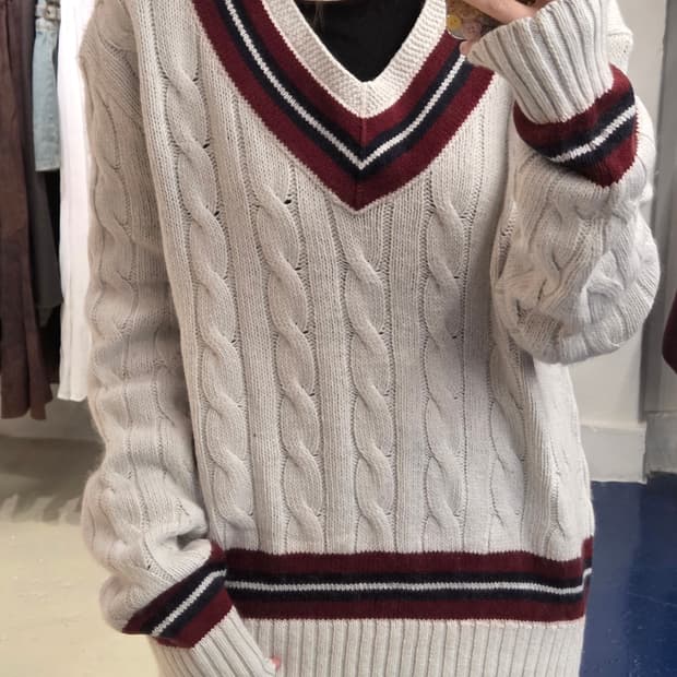 PRL 폴로 랄프로렌 코튼 캐시미어 크리켓 니트