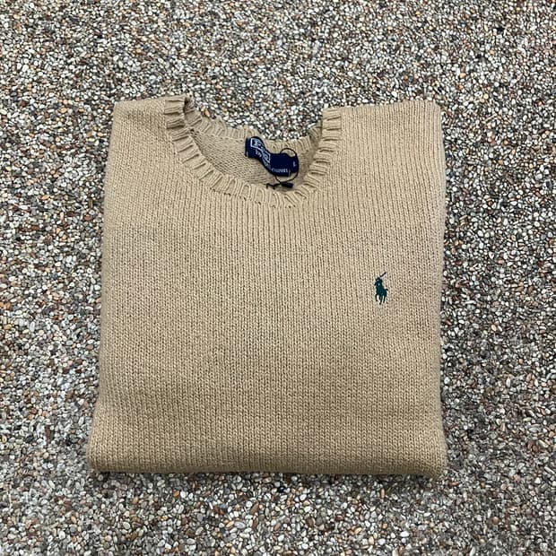 145 폴로 코튼 니트 베이지