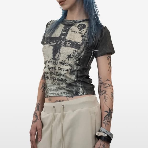 도그마엑스 Trompe Loeil Rugged Crop Short